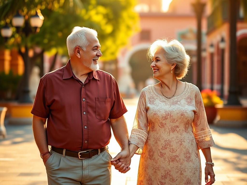 Adultos mayores felices conociendo gente nueva